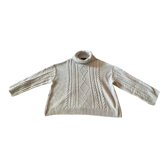 Sanctuary Oatmeal Speckled Cable Knit Wide Sleeve Sweater NEW Size 3X - Picture 3 of 10